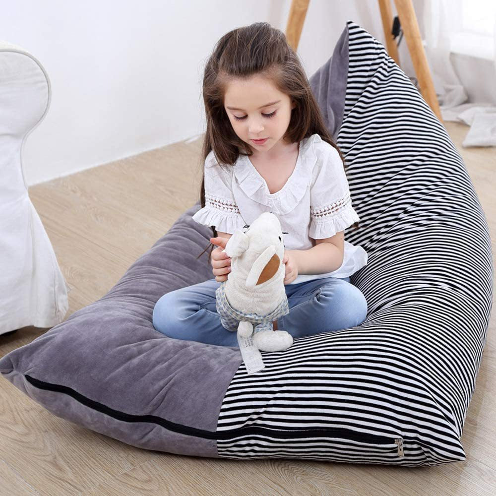 Stuffed Animal Storage Bean Bag Chair Cover Organizer Fill with Stuffed Toys Comfy Floor Lounger