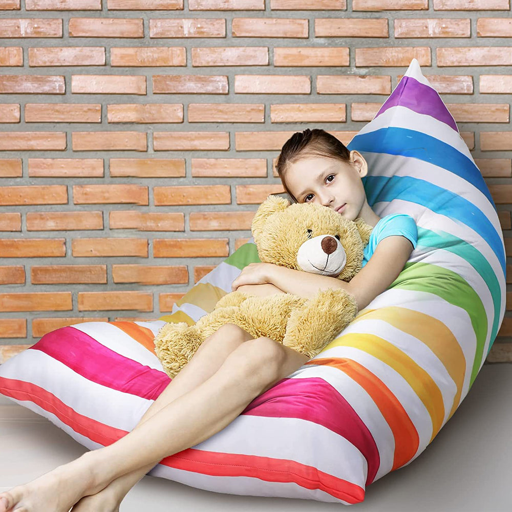 Stuffed Animal Storage Bean Bag Chair Cover Organizer Fill with Stuffed Toys Comfy Floor Lounger