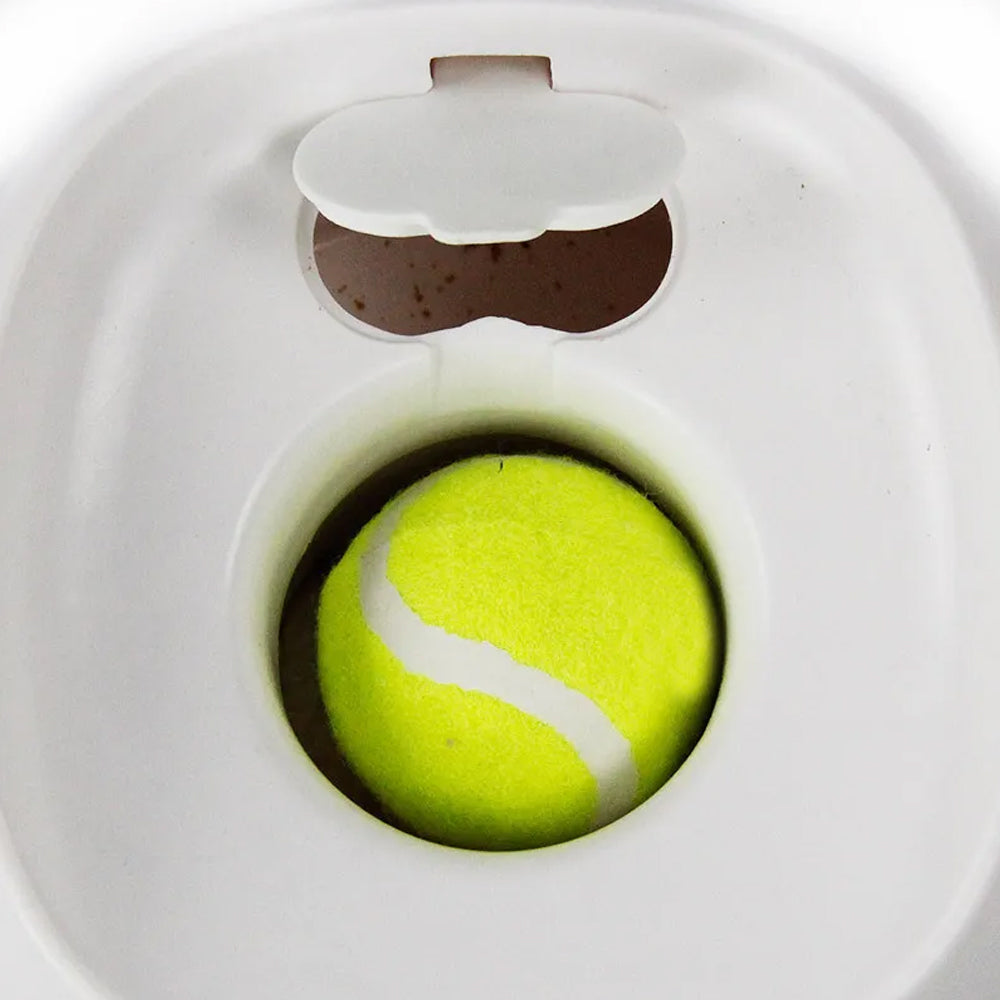 Dog Pet Toy Tennis Launcher Interactive Tennis Ball Thrower Double Hole Food Reward Machine