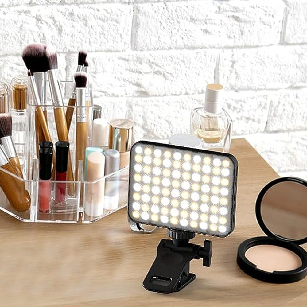 80 LED Portable Rechargeable Video Selfie Phone Clip Light with Adjusted 3 Light Modes