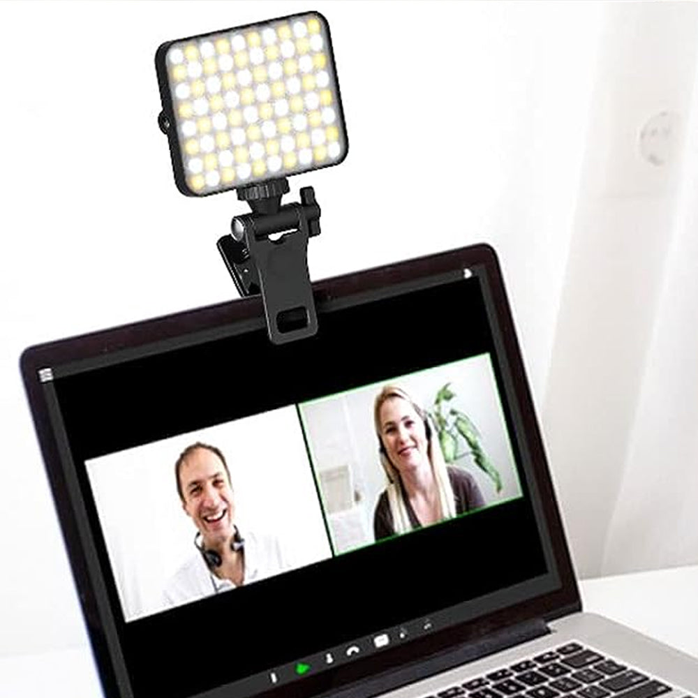 80 LED Portable Rechargeable Video Selfie Phone Clip Light with Adjusted 3 Light Modes