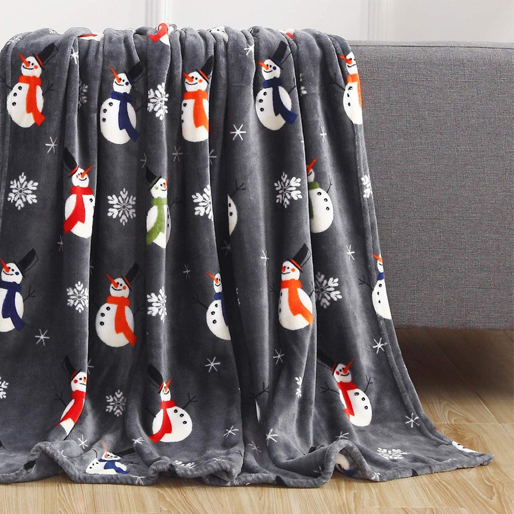 Christmas Blanket Soft Throw Print Warm Throw Sofa Blanket Holiday Theme Decor