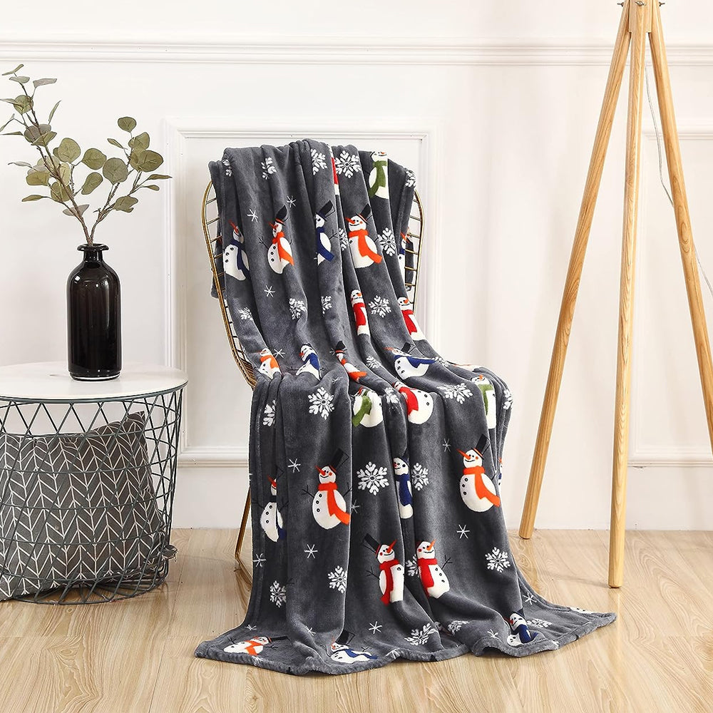 Christmas Blanket Soft Throw Print Warm Throw Sofa Blanket Holiday Theme Decor