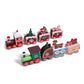 2Pcs DIY Christmas Train Painted Wooden Mini Xmas Decoration for Festival Decor