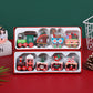 2Pcs DIY Christmas Train Painted Wooden Mini Xmas Decoration for Festival Decor