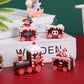 2Pcs DIY Christmas Train Painted Wooden Mini Xmas Decoration for Festival Decor