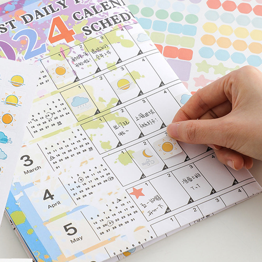 2024 365 Days Poster Yearly Schedule Wall Calendar