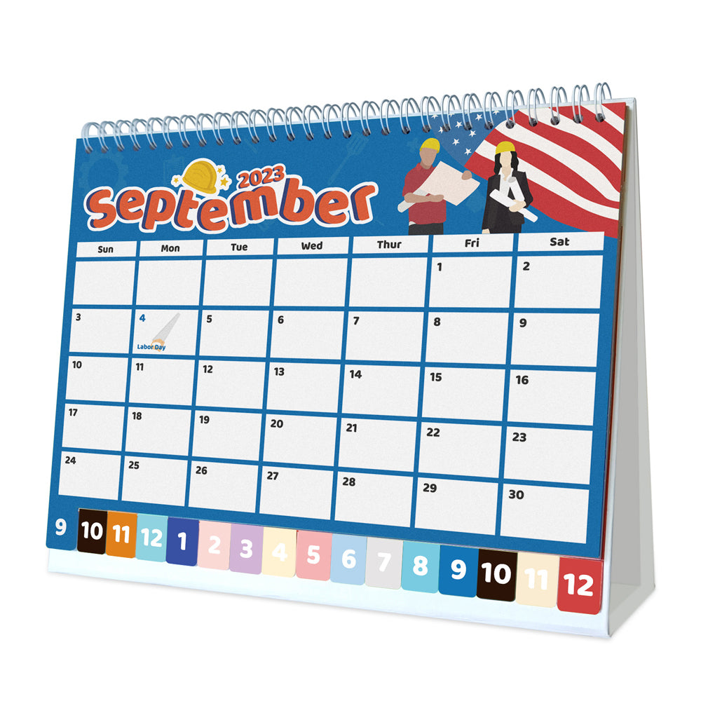 Cartoon 16 Months Desk Calendar for Home School Office Planning and Organizing