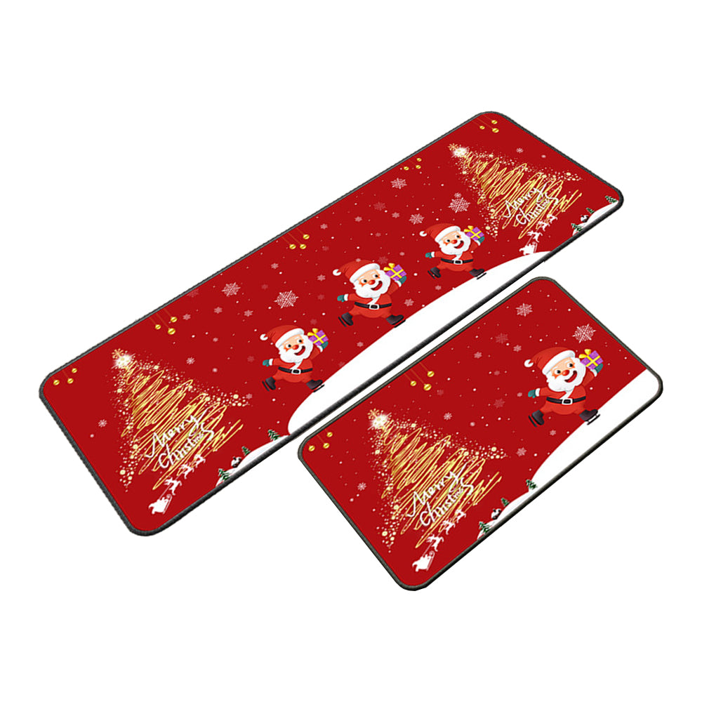 Set of 2 Pieces Christmas Kitchen Rugs Floor Mats