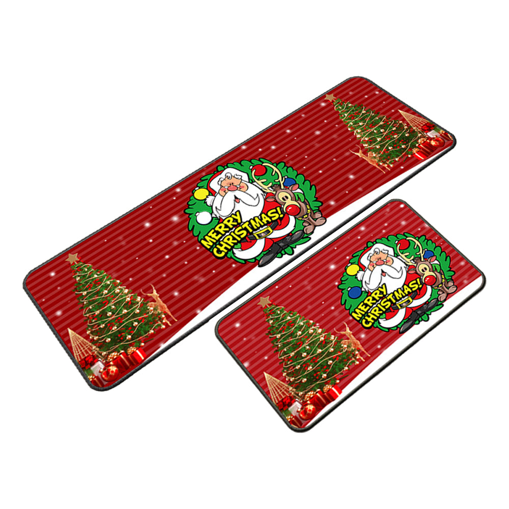 Set of 2 Pieces Christmas Kitchen Rugs Floor Mats