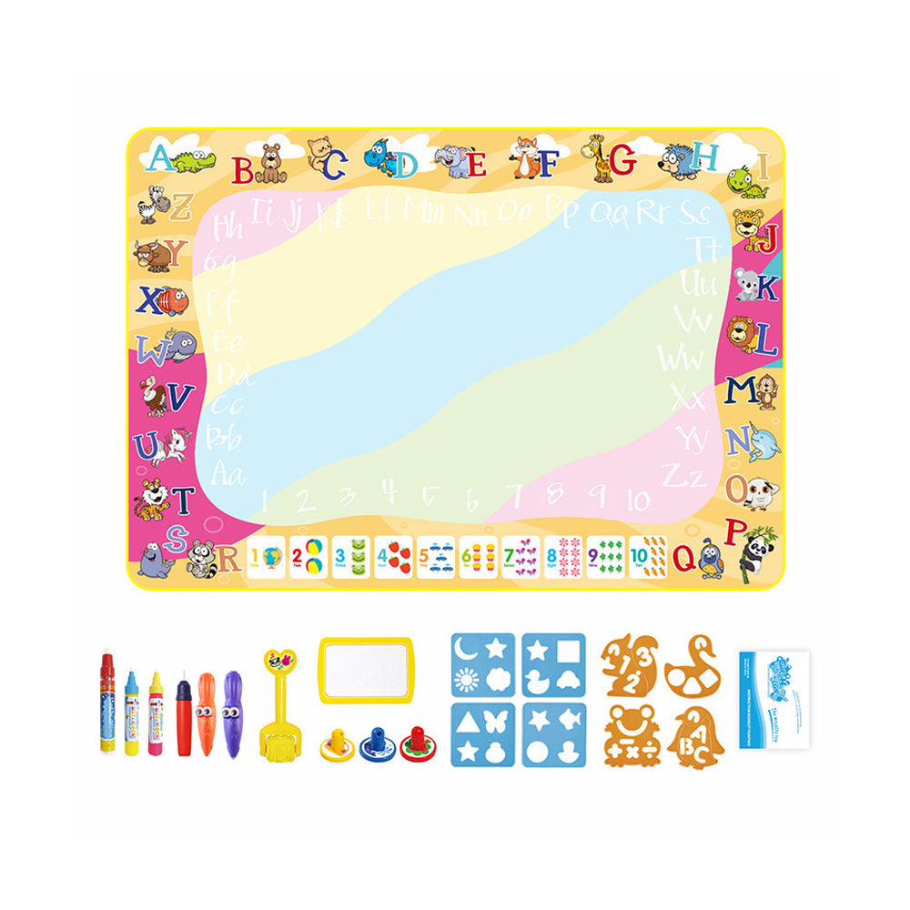 Water Drawing Mat Interesting Cartoon Doodle Toy Mat Reusable Kids Painting Coloring Board