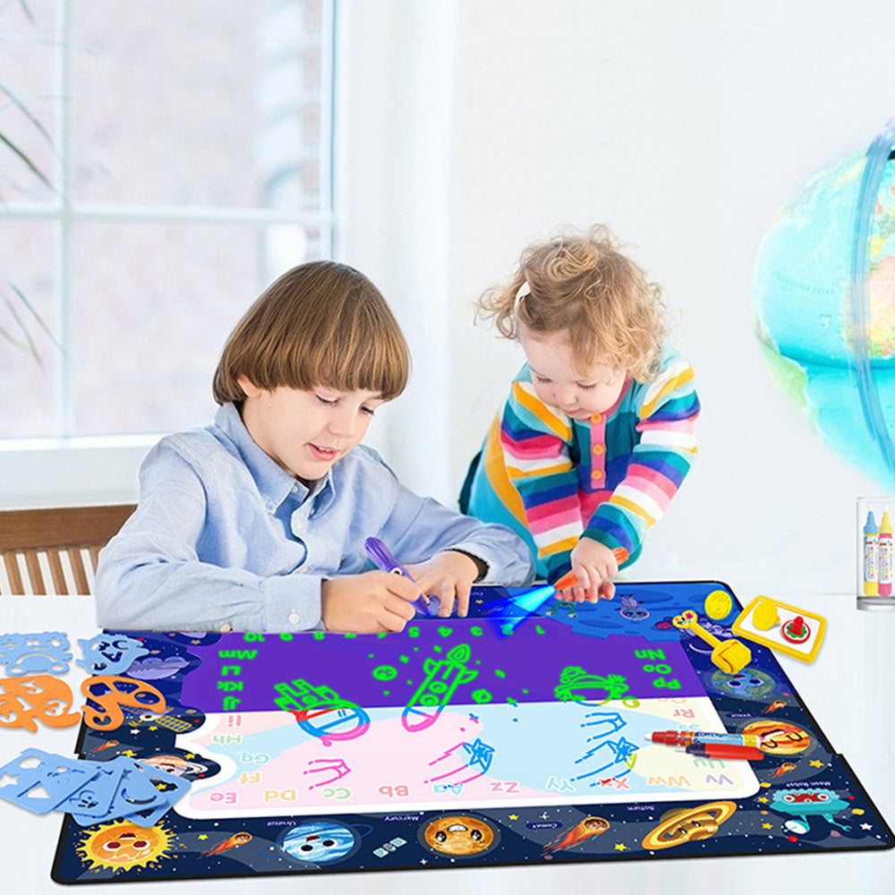 Water Drawing Mat Interesting Cartoon Doodle Toy Mat Reusable Kids Painting Coloring Board