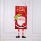 Merry Christmas Fabric Flag Santa Claus Snowman Banner Xmas Door Porch Hanging Decoration-Elk+Green Snowman+Red Santa Claus