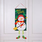 Merry Christmas Fabric Flag Santa Claus Snowman Banner Xmas Door Porch Hanging Decoration-Elk+Green Snowman+Red Santa Claus