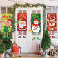Merry Christmas Fabric Flag Santa Claus Snowman Banner Xmas Door Porch Hanging Decoration-Elk+Green Snowman+Red Santa Claus