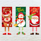 Merry Christmas Fabric Flag Santa Claus Snowman Banner Xmas Door Porch Hanging Decoration-Elk+Green Snowman+Red Santa Claus