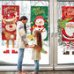 Merry Christmas Fabric Flag Santa Claus Snowman Banner Xmas Door Porch Hanging Decoration-Elk+Green Snowman+Red Santa Claus