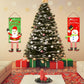 Merry Christmas Fabric Flag Santa Claus Snowman Banner Xmas Door Porch Hanging Decoration-Green Santa Claus+Red Snowman+Elf