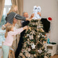 Angel Christmas Tree Topper Ornament with White Wings Treetop Angel for Xmas Decoration