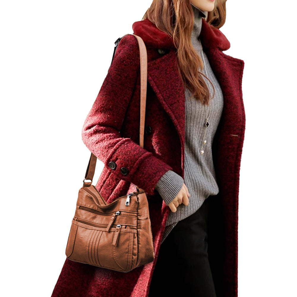 Soft PU Leather Crossbody Shoulder Bag for Women