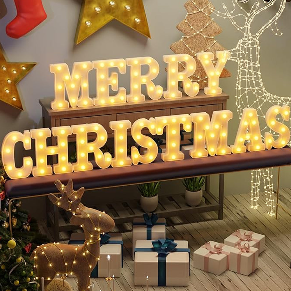 14 LED Separate Letters Christmas Lights 'MERRY CHRISTMAS'