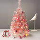 45CM Mini Small Pink Tabletop Stand Christmas Tree with Balls and Lights