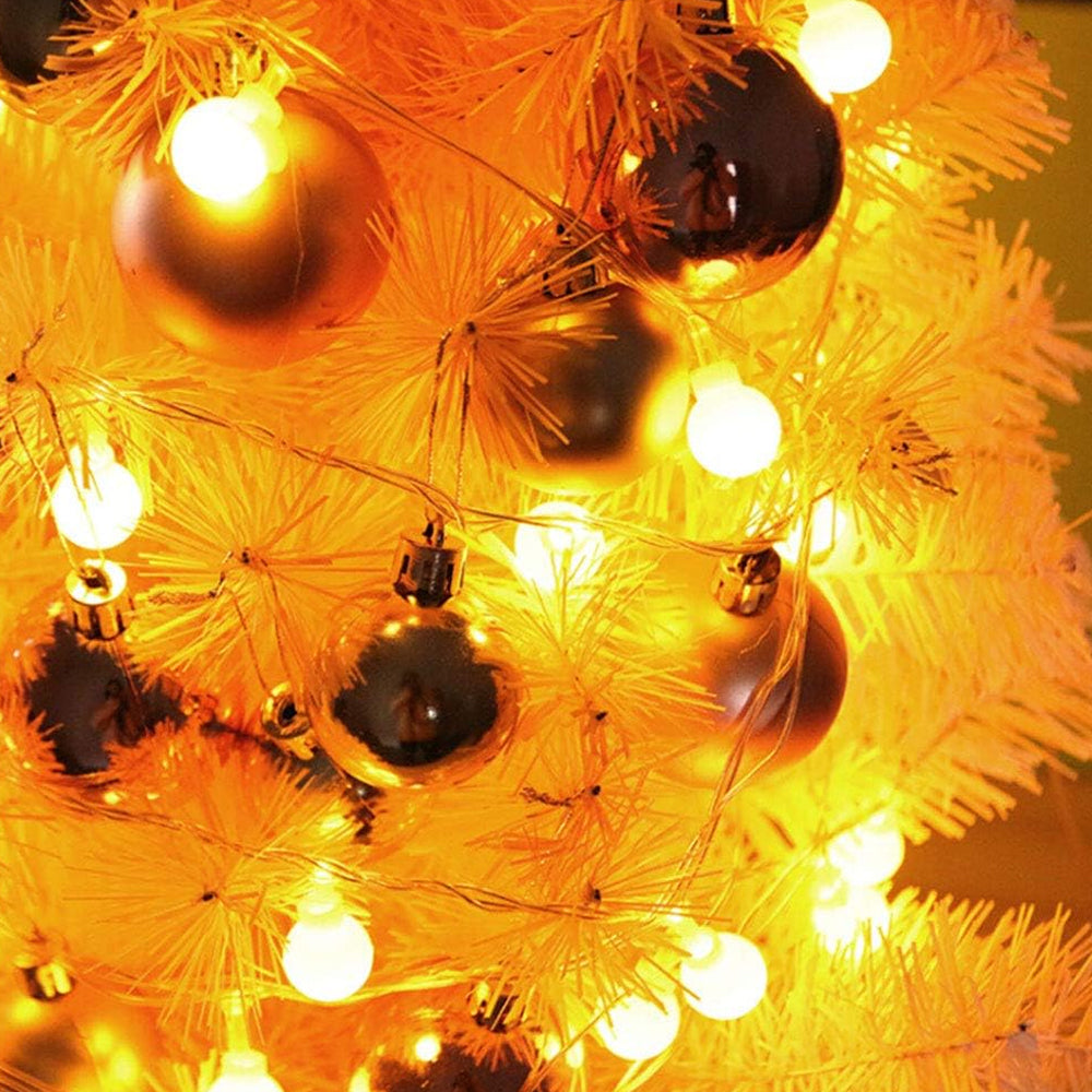 45CM Mini Small Pink Tabletop Stand Christmas Tree with Balls and Lights