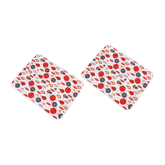 2Pcs Christmas Washable Reusable Pet Dog Training Pads Pee Mat Absorbent Cushion Bed-Lantern