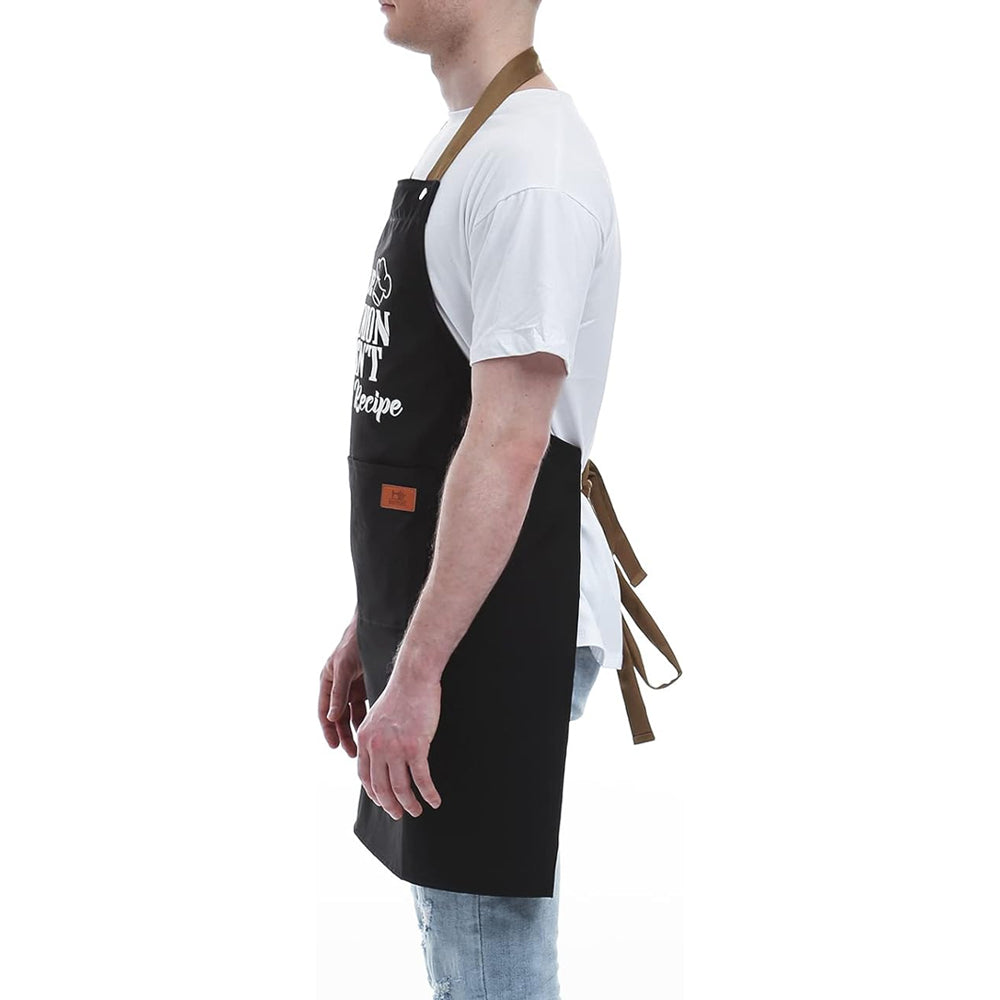 Kitchen Letters Printed Adjustable Cooking Aprons with 3 Pockets-Your Opinion Wasn't in the Recipe
