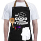 Kitchen Letters Printed Adjustable Cooking Aprons with 3 Pockets-Good Looking is Cooking