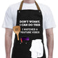 Kitchen Letters Printed Adjustable Cooking Aprons with 3 Pockets-Don't Worry