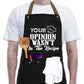 Kitchen Letters Printed Adjustable Cooking Aprons with 3 Pockets-Your Opinion Wasn't in the Recipe