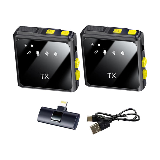 Wireless Lavalier Lapel Microphone for Interview Vlog Live Stream-Lightning