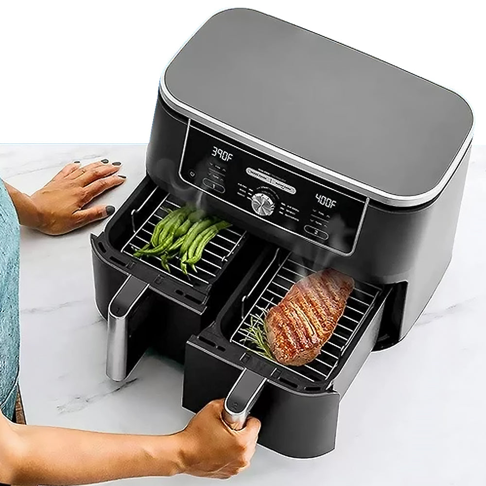 6Pcs Air Fryer Rack Accessory Set Silicone Liner for Ninja Dual AF300UK AF400UK