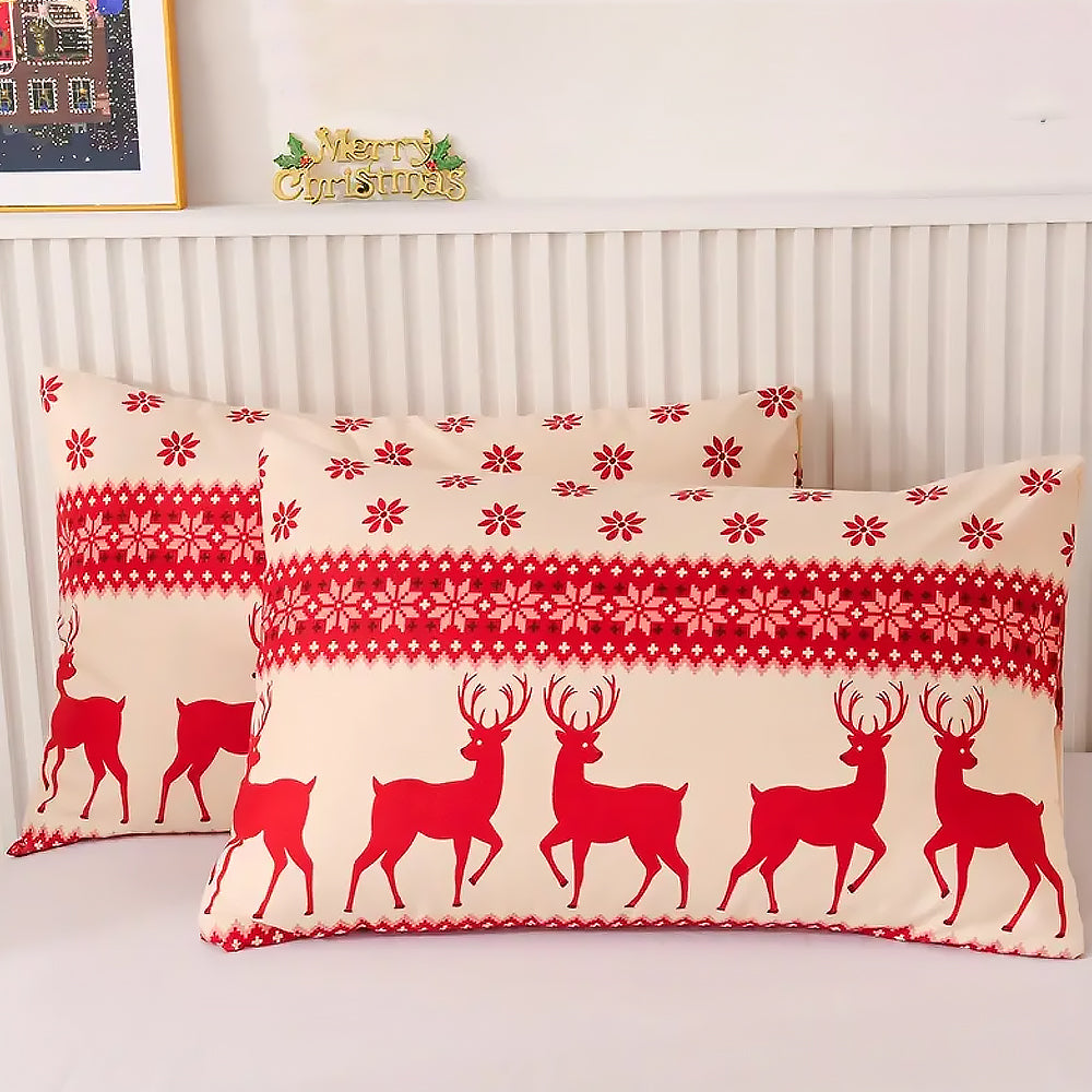 2Pcs/3Pcs Christmas Bedding Set Double Queen Size Quilt Cover Pillowcases Set