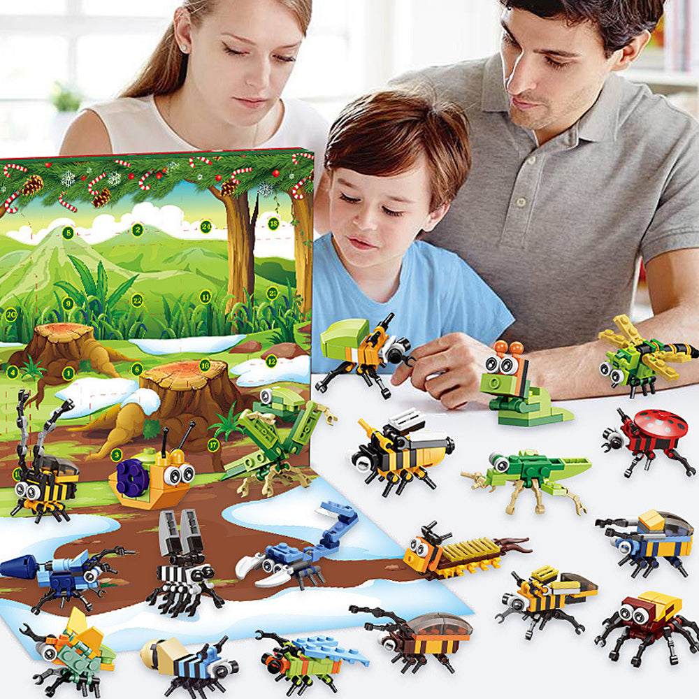 Christmas Advent Calendar Insects Series Building Blocks Toy