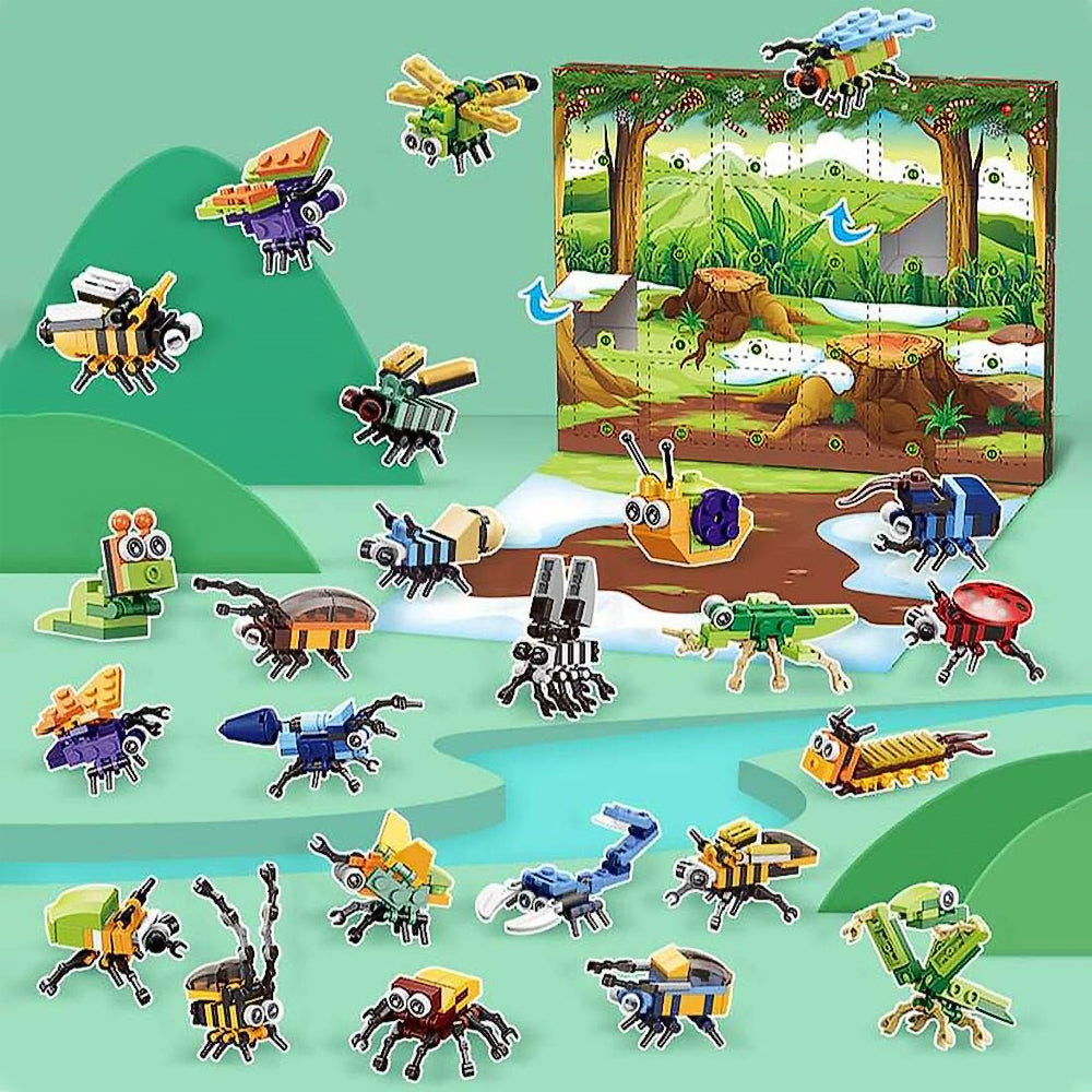 Christmas Advent Calendar Insects Series Building Blocks Toy