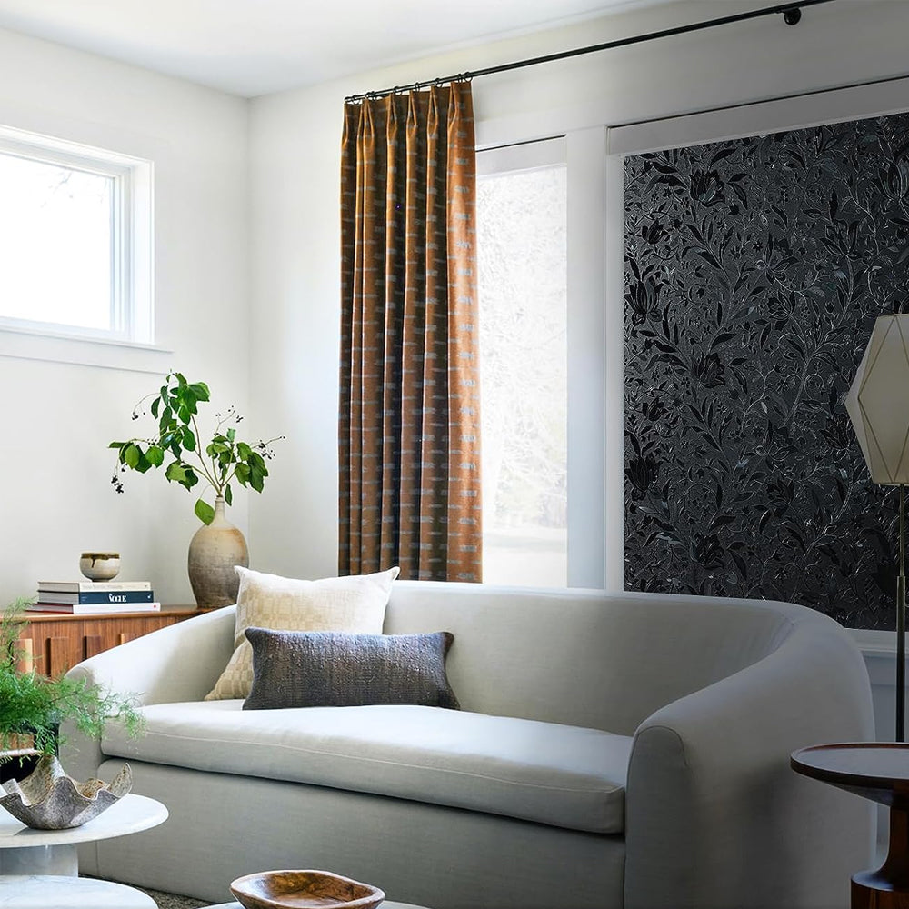 Static Cling Total Blackout Window Film Two Way Window Privacy Film100% UV Sun Blocking-Tulips