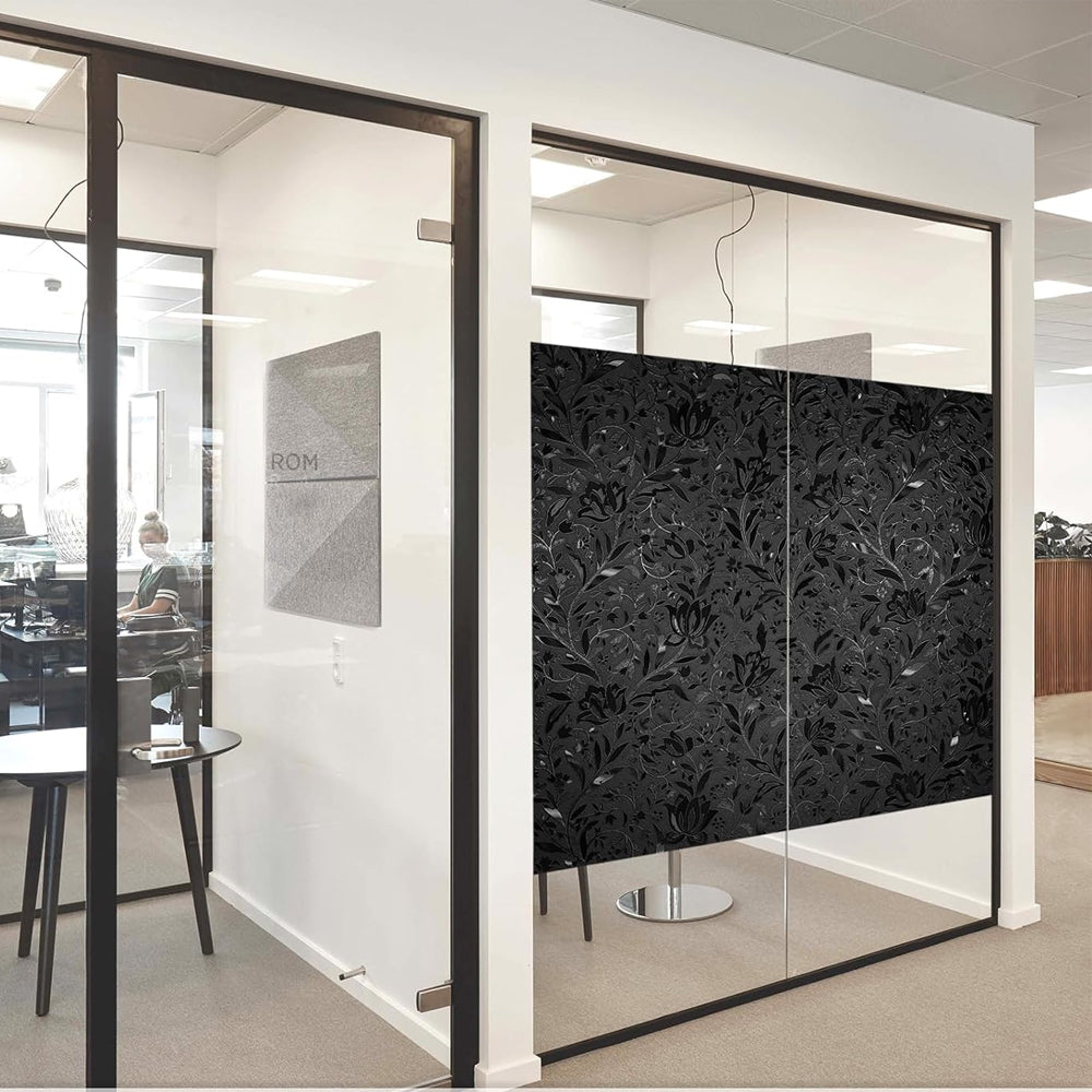 Static Cling Total Blackout Window Film Two Way Window Privacy Film100% UV Sun Blocking-Tulips