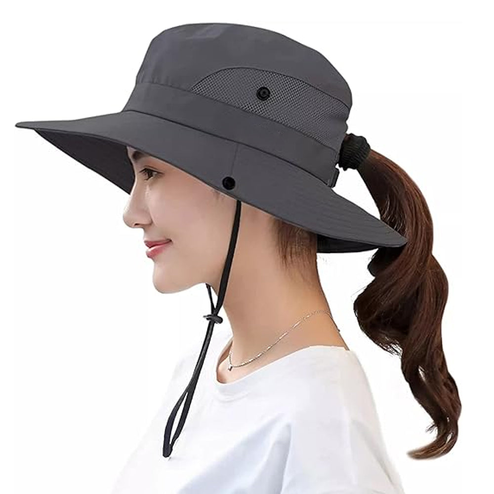 Sun Hat Bucket Hat Wide Brim Anti-UV Protection Hiking Fisherman Breathable Hat