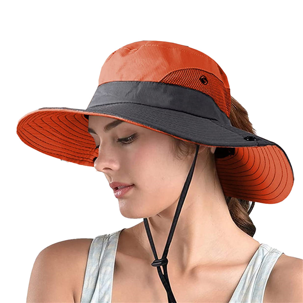 Sun Hat Bucket Hat Wide Brim Anti-UV Protection Hiking Fisherman Breathable Hat