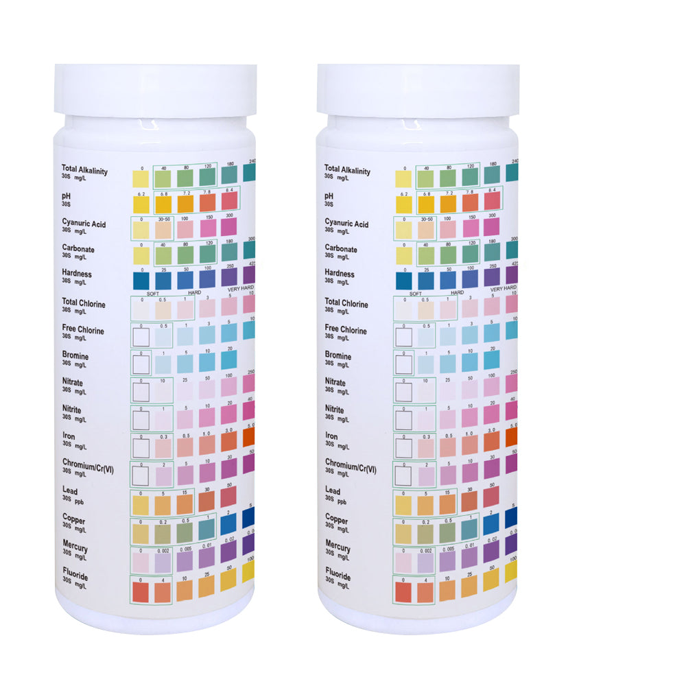 100Pcs 16-in-1 Drinking Water Test Kit Strips Home Water Quality Test Strips Set