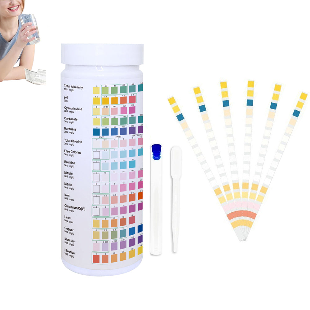 50Pcs 16-in-1 Drinking Water Test Kit Strips Home Water Quality Test Strips Set