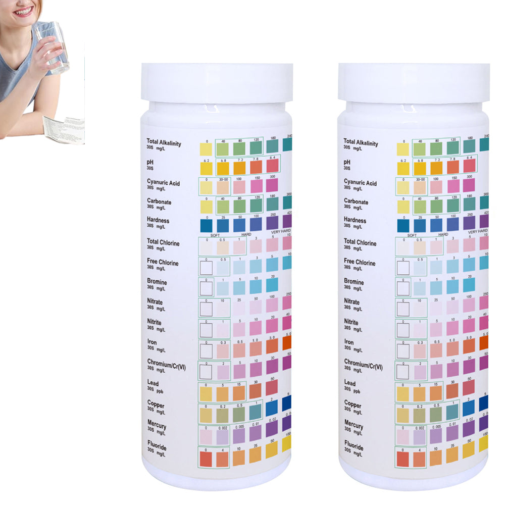 100Pcs 16-in-1 Drinking Water Test Kit Strips Home Water Quality Test Strips Set