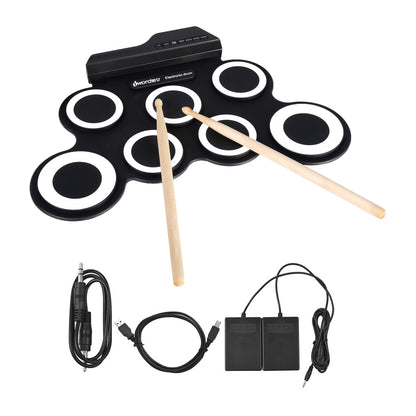 Electric Drum Set 7-Pad Electronic Drum Set Roll-up Drum Practice Pad