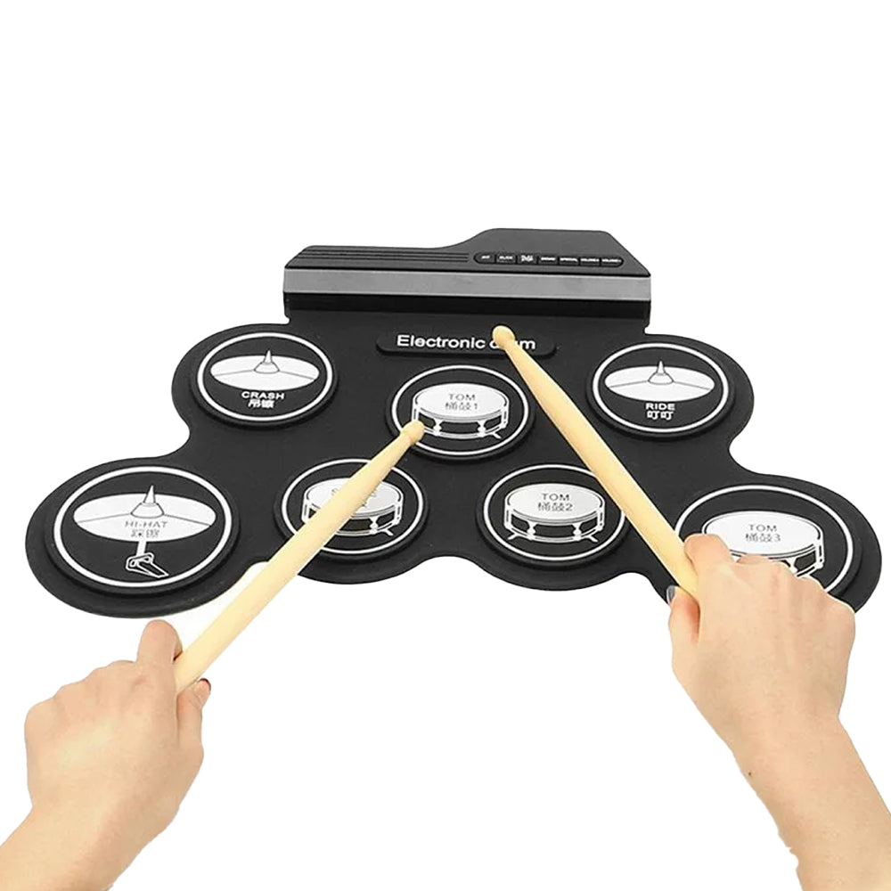 Electric Drum Set 7-Pad Electronic Drum Set Roll-up Drum Practice Pad