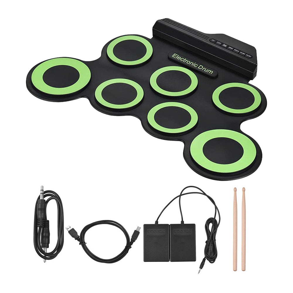 Electric Drum Set 7-Pad Electronic Drum Set Roll-up Drum Practice Pad