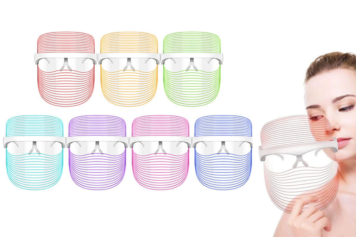 7 Color LED Face Mask Light Upgraded Red Light Therapy for Face Skin Care Mask Rechargeable Skin Treatment Mask