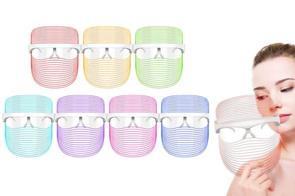 7 Color LED Face Mask Light Upgraded Red Light Therapy for Face Skin Care Mask Rechargeable Skin Treatment Mask