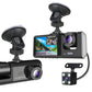 Front and Rear Inside 3 Channel Car Dash Cam with 32GB Card